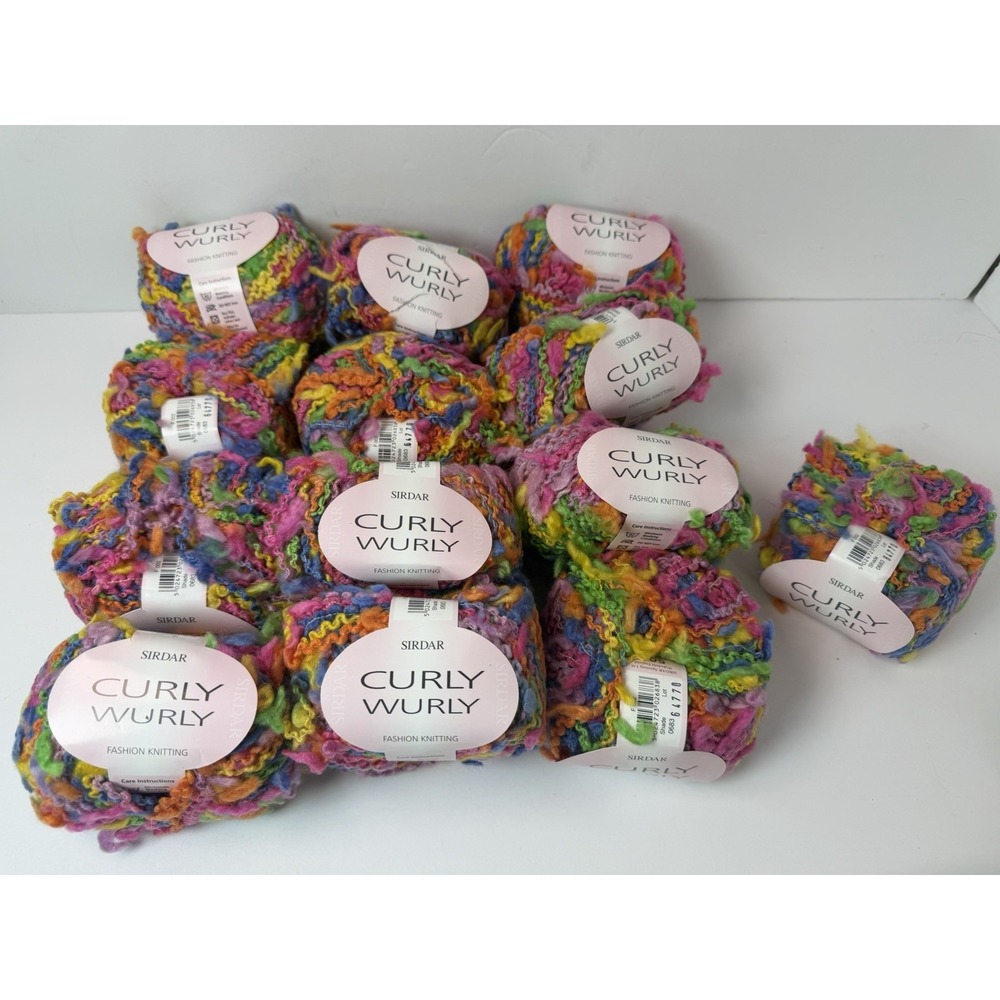 Sirdar Curly Wurly Wool Blend Chunky Boucle Yarn Rainbow Multicolor Lot Of 13